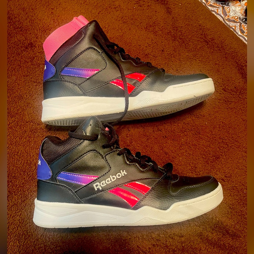 Reebok Black and Pink High-Top Sneakers